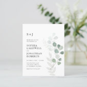 Budget QR Code UAWG Eucalyptus Wedding Einladung (Stehend Vorderseite)