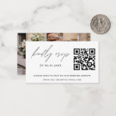 Budget QR Code UAWG Minimalistisch Wedding Foto Mitteilungskarte (Vorderseite/Rückseite Beispiel)