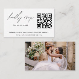 Budget QR Code UAWG Minimalistisch Wedding Foto Mitteilungskarte