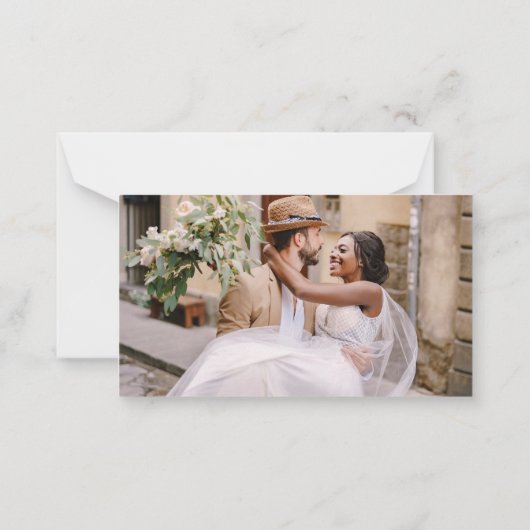 Budget QR Code UAWG Wedding Website Foto Mitteilungskarte (Rückseite)