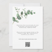 Budget QR Code Watercolor Eukalyptus botanisch Einladung (Rückseite)