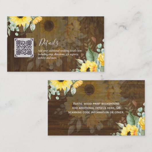 Budget QR Code Website UAWG Hotel Wedding Details Begleitkarte (Vorne/Hinten)