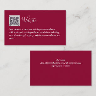 Budget QR Code Website UAWG Hotel Wedding Details Begleitkarte