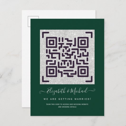 Budget QR Code Website UAWG Hotel Wedding Details Postkarte (Vorne/Hinten)