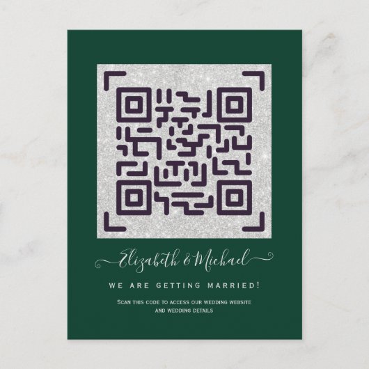 Budget QR Code Website UAWG Hotel Wedding Details Postkarte (Vorderseite)