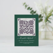 Budget QR Code Website UAWG Hotel Wedding Details Postkarte (Stehend Vorderseite)