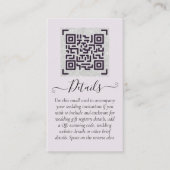 Budget QR Code Website UAWG Hotel Wedding Details Visitenkarte (Vorderseite)