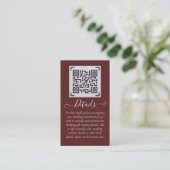 Budget QR Code Website UAWG Hotel Wedding Details Visitenkarte (Stehend Vorderseite)