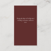 Budget QR Code Website UAWG Hotel Wedding Details Visitenkarte (Rückseite)