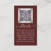 Budget QR Code Website UAWG Hotel Wedding Details Visitenkarte (Vorderseite)