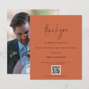 Budget QR Code Wedding Foto Terracotta Vielen Dank
