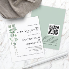 Budget QR Eucalyptus Wedding Abend Party Einladung
