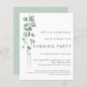 Budget QR Eucalyptus Wedding Abend Party Einladung (Vorne/Hinten)