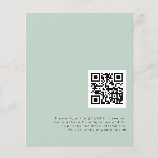 Budget QR Eucalyptus Wedding Abend Party Einladung (Rückseite)