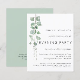 Budget QR Eucalyptus Wedding Abend Party Einladung