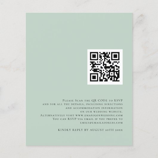 Budget QR Eukalyptus Elfenbeinschwanz Wir Hochzeit (Rückseite)