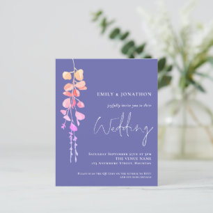 Budget QR Eukalyptus Periwinkle Wedite Einladung