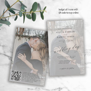 Budget QR Foto moderne Überlagerung Hochzeitseinla