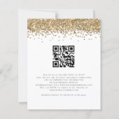 Budget QR Gold Glitzer Abend Hochzeit Einladung (Rückseite)