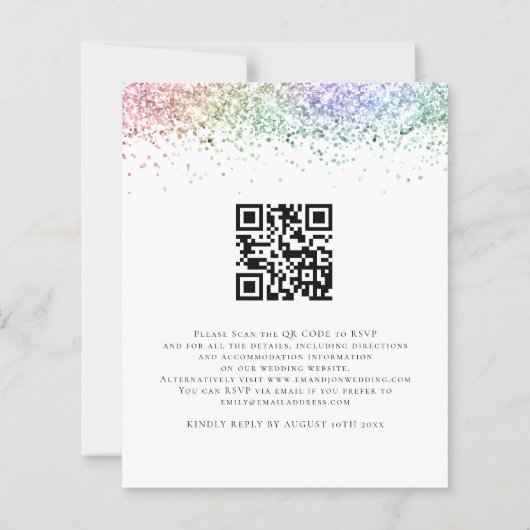 Budget QR Rainbow Glitzer Abend Wedite (Rückseite)