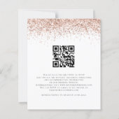 Budget QR Rose Gold Glitzer Abend Hochzeit Einladu (Rückseite)