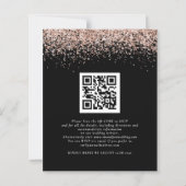 Budget QR Rose Gold Glitzer Black Abend Hochzeit (Rückseite)