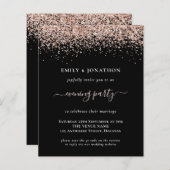 Budget QR Rose Gold Glitzer Black Abend Hochzeit (Vorne/Hinten)