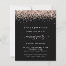 Budget QR Rose Gold Glitzer Black Abend Hochzeit