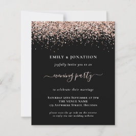 Budget QR Rose Gold Glitzer Black Abend Hochzeit