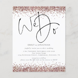 Budget QR Rose Gold Glitzer Wir machen Hochzeit Ei