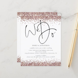 Budget QR Rose Gold Glitzer Wir machen Hochzeit Ei