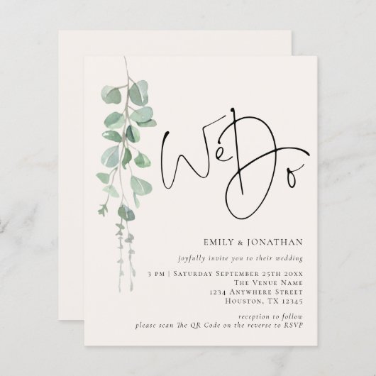 Budget QR Sage Eukalyptus Cream We Do Wedding (Vorne/Hinten)