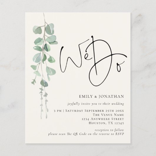 Budget QR Sage Eukalyptus Cream We Do Wedding (Vorderseite)