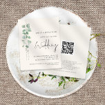 Budget QR Sage Eukalyptus Cream Wedite Einladung<br><div class="desc">Eine günstige BUDGET-Alternative für eine kleinere Größe von 4, 5 x 5, 6 Zoll, die ein Gewicht von 110 lbs hat, die ähnlich dick ist wie eine Postkarte (sie ist jedoch nicht als Postkarte geeignet). BITTE BEACHTEN SIE, DASS ES EINE Einladung pro Blatt gibt. Budget QR Code Sage Eukalyptus Cream...</div>