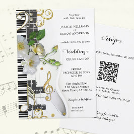 Budget QR UAWG Rose Themed Wedding Einladung