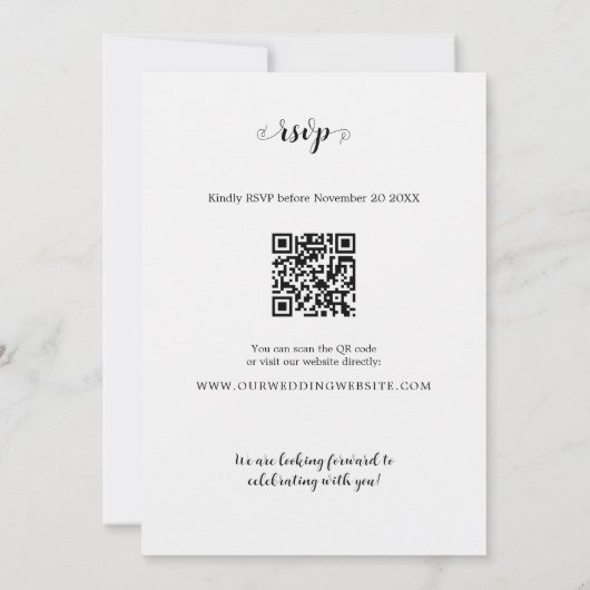 Budget QR UAWG Rose Themed Wedding Einladung (Rückseite)