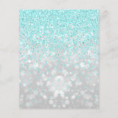 Budget Quinceanera Aquamarin Blue Girly Glitzer Flyer (Hinten)