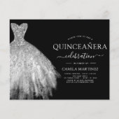 Budget Quinceanera Black and Silver Glitzer Flyer (Vorne)