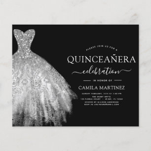 Budget Quinceanera Black and Silver Glitzer Flyer