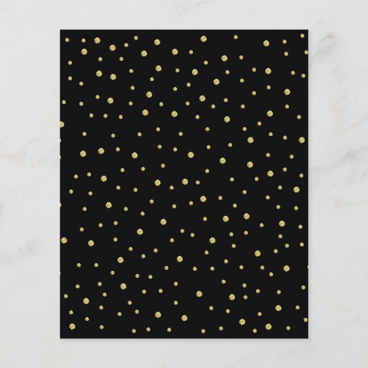 Budget Quinceanera - Black Gold Royal Blue Einladu Flyer (Hinten)