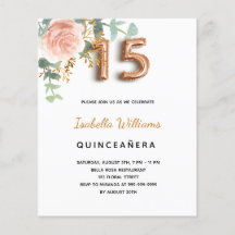 Budget Quinceanera Blumen rosa Gold Eukalyptus