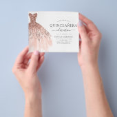 Budget Quinceanera Blush Pink Glitzer Einladung Flyer (Gruppe)