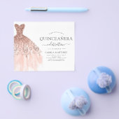 Budget Quinceanera Blush Pink Glitzer Einladung Flyer (Einzeln)