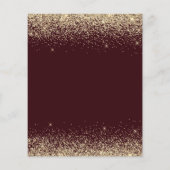 Budget Quinceanera Burgundy Gold Einladung Flyer (Hinten)