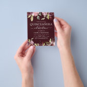 Budget Quinceanera Burgundy Pink Blumenladen Flyer (Gruppe)