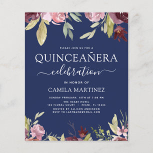 Budget Quinceanera Burgundy Pink Blumenladen Flyer