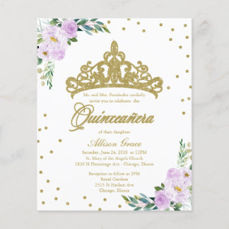 Budget Quinceanera Einladung Bilingual Tiara