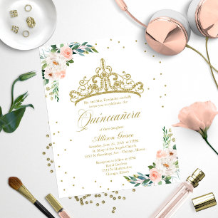 Budget Quinceanera Einladung Bilingual Tiara