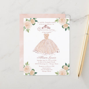 Budget Quinceanera-Einladung Rose Gold Blush Kleid