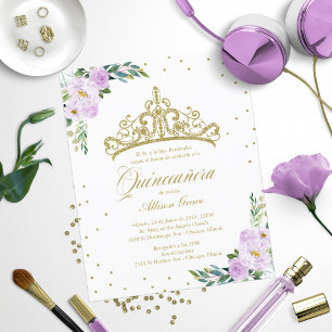 Budget Quinceanera-Einladung Spanische Gold-Tiara